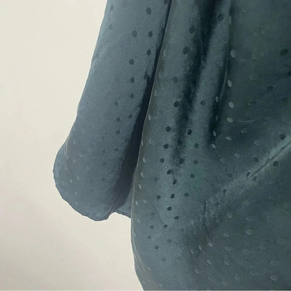 Madewell Emerald Green Silk Dancefloor Polka Dot One Shoulder Dress Size 10 - Picture 8 of 13